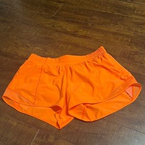 Highlighter Orange Lined Hotty Hot 4” Short